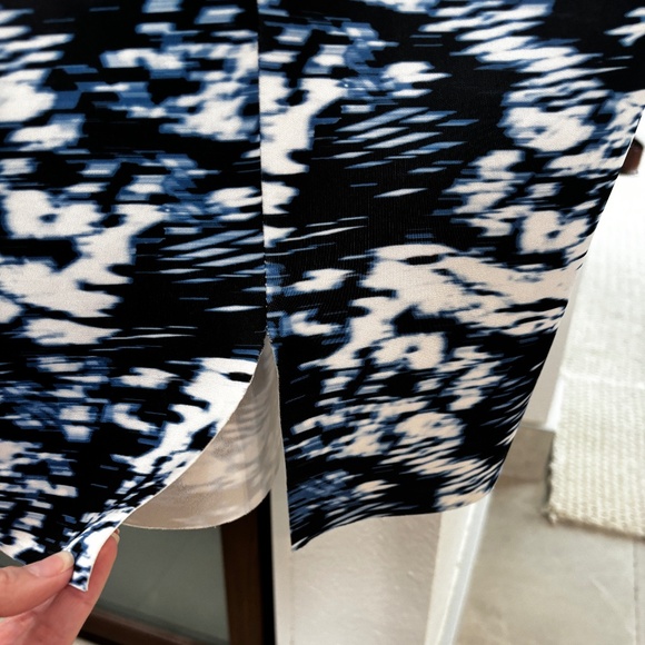 Zara Tube Sheath Dress - Blue & White Watercolor Print Size S - Picture 9 of 11